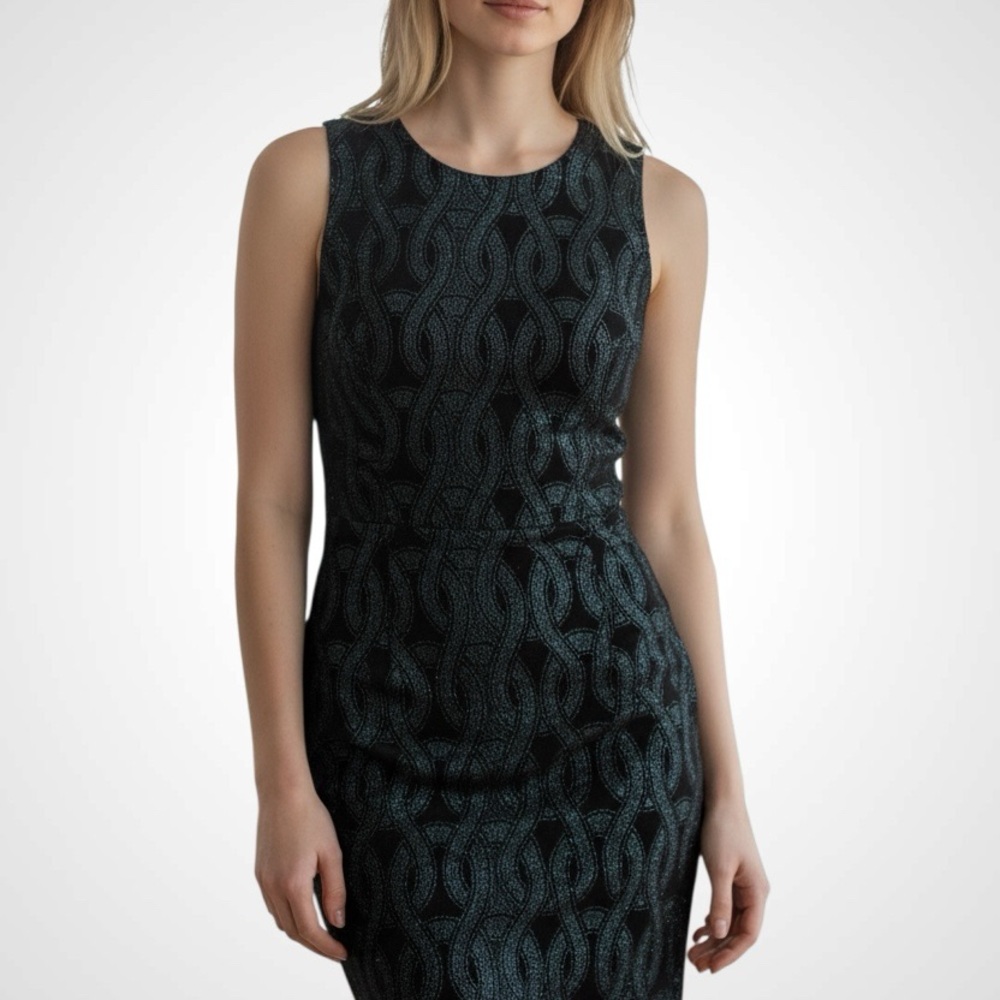 Speechless Black and Blue Midi Dress